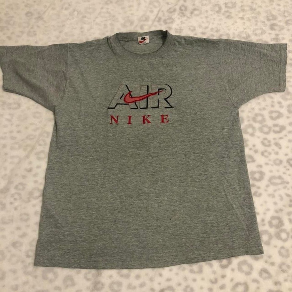 vintage pink embroidered nike air t shirt- size xl
